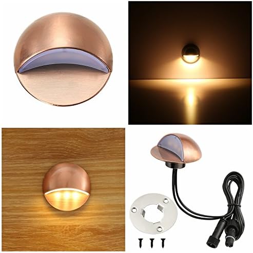 FVTLED LED Deck Lights Kit, Pack of 20 Low Voltage Step Stair Lights Φ1.97 Outdoor Garden Yard Recessed Landscape Pathway Warm White LED Deck Lighting, Bronze