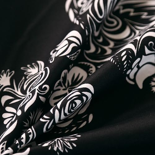 SDIII Gothic Skull Queen Fitted Sheet with 2 Pillowcases, Not Including Flat Sheet, Soft Microfiber Deep Pocket Halloween Goth Bedroom Decor Queen