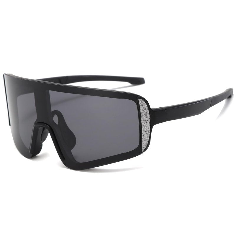 Long Keeper Cycling Sunglasses for Women Men Youth Running Riding Baseball Sports Sun Glasses Windproof Driving Sports Shades (Black Frame Dark Grey Lens)