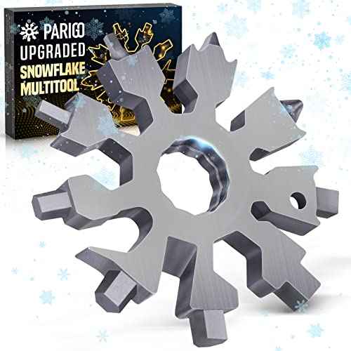 Snowflake Multi Tools Gifts for Men Christmas Stocking Stuffers for Men Adults Dad Teens 20-in-1 Multitools Pocket Size Mini Gadgets Screwdriver Wrench Bottle Opener