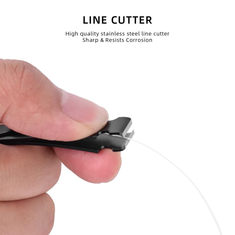 SF 2Packs 3 in 1 Fly Fishing Nipper Knot Tying Tool Black Stainless Steel Fly Line Cutter Fishing Clippers with Zinger Retractor for Tapered Leader Tippet Line
