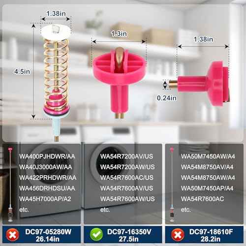 WA54R7600AW/US WA54R7600AV/US WA54R7200AW/US WA54R7600AC/US Sam-sung Washer Suspension Rods,27.5'' DC97-16350V Washer Suspension Rods OEM Damper Assembly Sam-sung Washer Replacement Parts