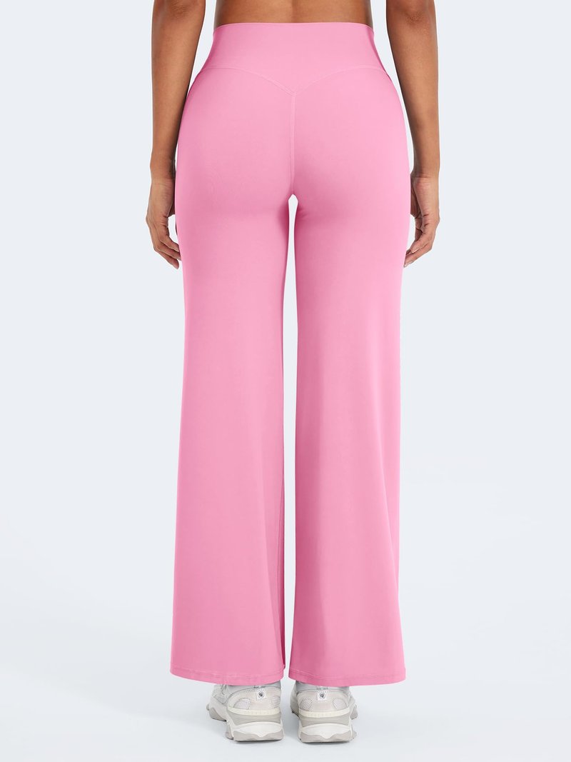 YEOREO Workout Leggings Womens No Front Seam Straight Leggings 29" High Waist Buttery Eddiy Gym Yoga Pants Bubblegum Pink XS