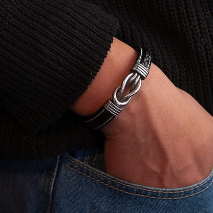 Sranich To My Son Bracelet,braided leather bracelet for Son Bracelet Gifts for Son From Mum