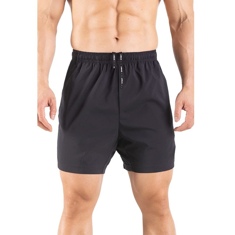 Gaglg Men's 5" Running Shorts 2 Pack Quick Dry Athletic Workout Gym Shorts with Zipper Pockets Black/Black,X-Large