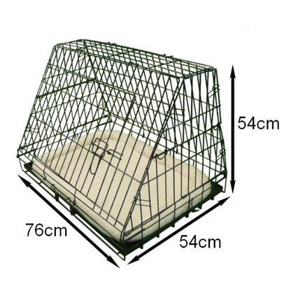 Ellie-Bo Black Deluxe Slanted Medium 30-inch Folding Dog Cage/Crate with Metal Tray and Dog Bed Mat