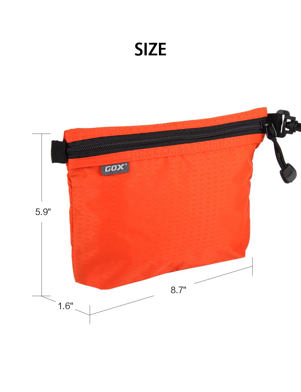 GOX Travel Toiletry Bag Carry On Zipper Pouch Cosmetic Kit Makeup Digital Bag Water Resistant Nylon (Orange)