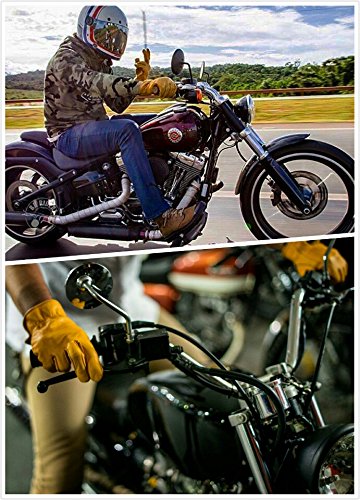 KIM YUAN Leather Work Gloves for Gardening/Cutting/Construction/Motorcycle, Men & Women, Elastic Wrist with Palm, M/L/XL (XXL) 1 Pair