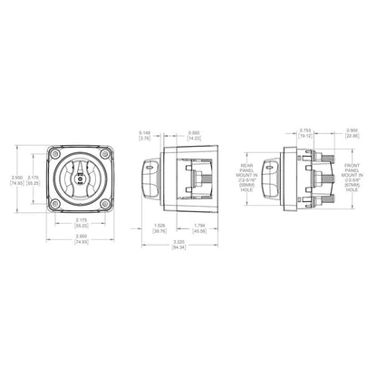 Blue Sea Systems m-Series Mini On-Off Battery Switch with Knob, Black