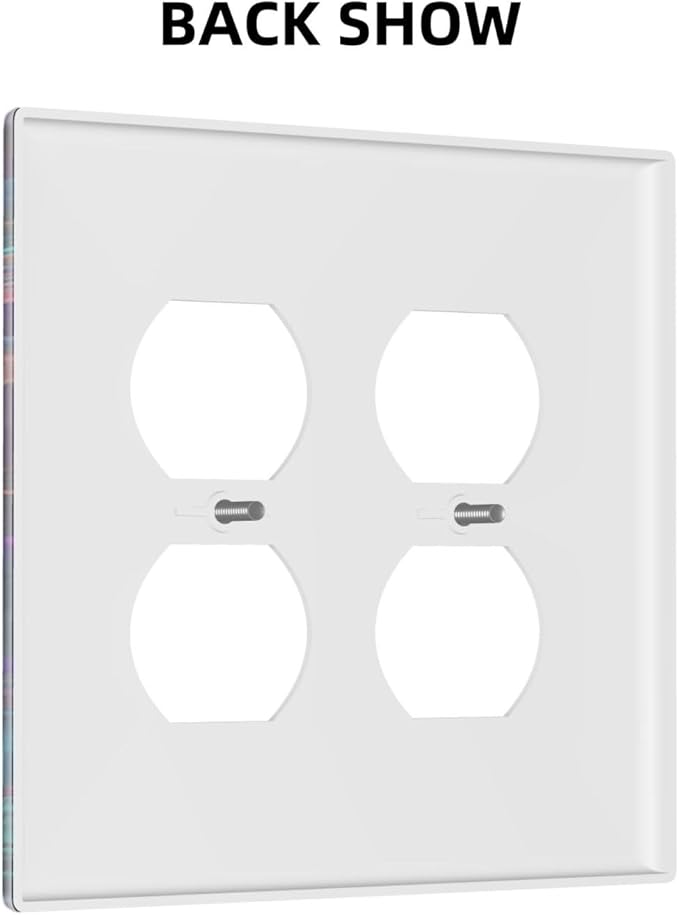 Decorative Light Switch Cover Plate Fantasy Mushroom Forest Glowing Butterfly 2 Gang Socket Covers Double Duplex Wallplates Switch Plates and Outlet Covers for Bathroom Home Decor
