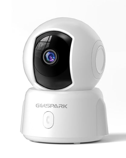 GOLSPARK Indoor Security Camera 2K, Pet Camera for Home Security, Dog Cam Pan/Tilt, Motion Tracking, 2-Way Audio, Night Vision Baby Monitor, Siren Alert, 24/7 Cloud &SD Card Storage, 2.4GHz