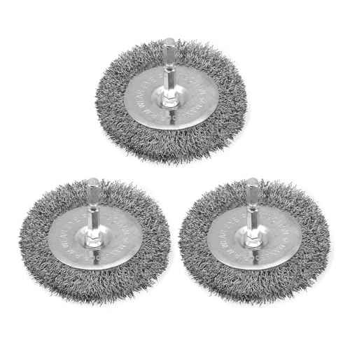 3PC Wire Brush for Drill Set 8 Pack, Wire Wheel for Drill with 1/4 Inch Hex Shank, Drill Wire Brush Set with Carbon Steel Wires for Removing Rust, Paint and Corrosion