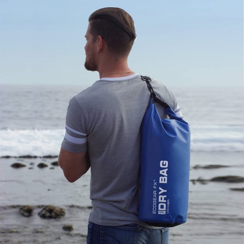 EcoGear FX Heavy Duty Waterproof Dry Bag Voyager Series - Durable Roll Top Compression Bag - Kayaking, Rafting, Boating, Hiking, Fishing, Camping and Outdoors - Phone Case Included - 20L