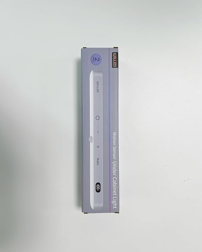 WILLED 3000K Closet Lights Motion Sensored, Battery Display, 60 LED Touch Light Bar, Motion Sensor Light Indoor, Under Cabinet Lights Rechargeable, Stick on Lights for Closet, Kitchen, Hallway, 2 Pack