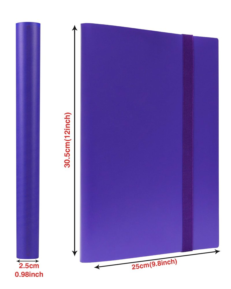 GEAoffice Card Binder 9 Pocket, 360 Pockets Trading Card Album Folder, Side Loading Collection Folder for MTG, TCG, Sports (Purple)