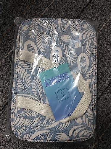 Full Size Toiletry Bag Large Cosmetic Bag Travel Makeup Bag Organizer for Women (Blue Leaf)