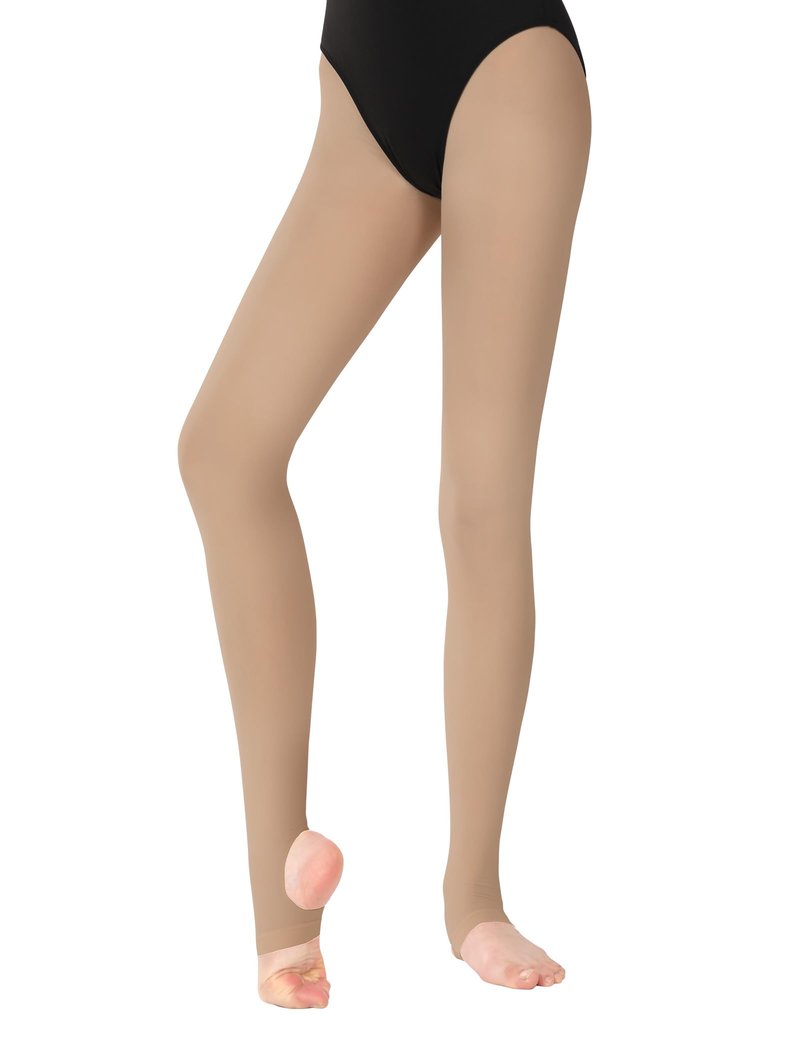 Dayrose Tan Stirrup Tights for Girls, Stirrup Ballet Tights for Toddler Girls 4-5 Years