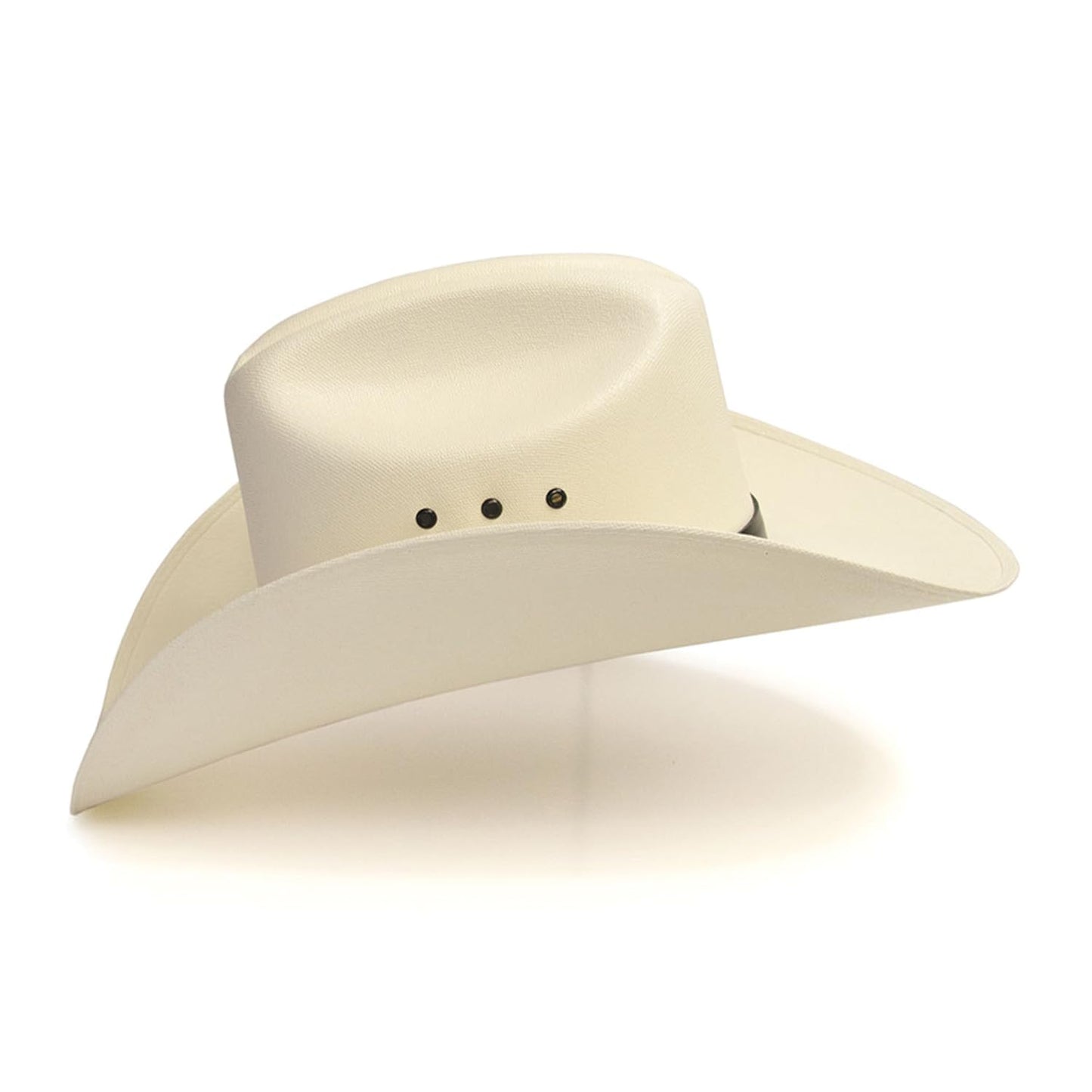 Western Express Natural Straw Cowboy Hat for Men and Women - Cattleman Style with Black Hat Band and Silver Conchos