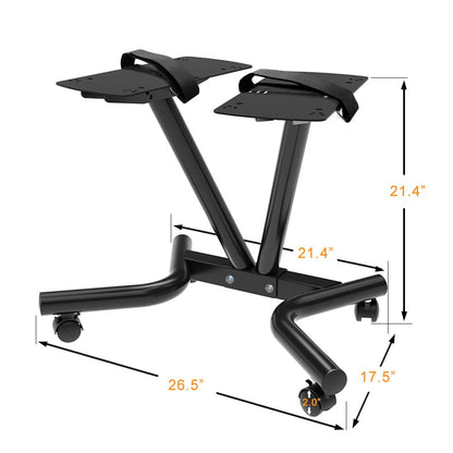 Ativafit Adjustable Dumbbell Stand Fitness Dial Dumbbell Rack with Adjustable Belt for Home Gym Set