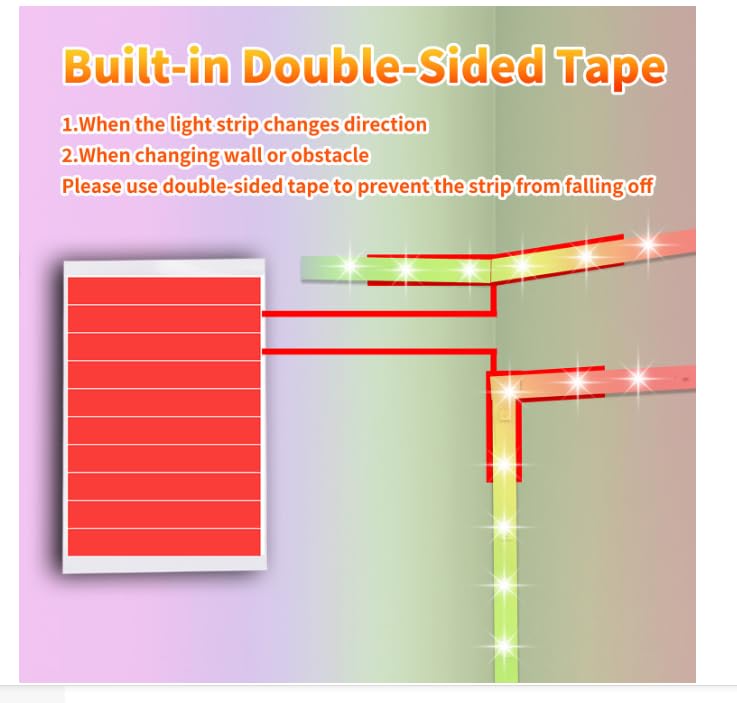 NBBUFF - Led Lights for Bedroom, 50ft (1 Roll), RGB Color Changing LED Strip Lights with 60 Key Remote and APP Control, Music Sync LED Lights for