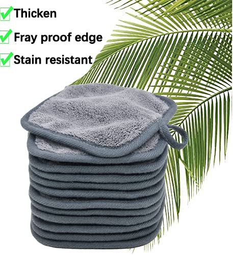 BloomSesame Makeup Remover Cloths for Face, Eye, Lips - Reusable Makeup Remover Pads Soft Microfiber Facial Cleansing Cloths 5 x 5 inch 6 Pack (Gray)
