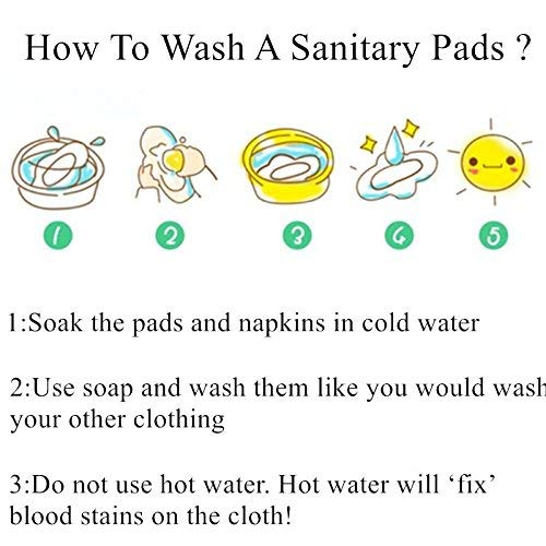 Reusable Sanitary Towels Pads(7 in 1, 25.4 cm 4 Layers), Antibacterial Bamboo Panty Liners with Wet Bag, Heavy Flow Night Washable Cloth Menstrual Sanitary Towels