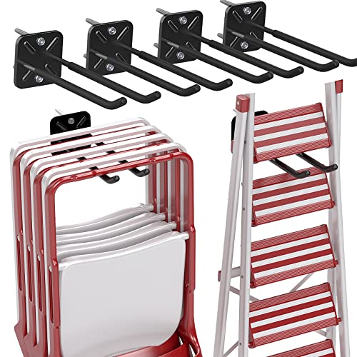 4Pcs Heavy Duty Storage Hooks, Alloy Steel, Wall Mount, 120lb Capacity, Garage Organization