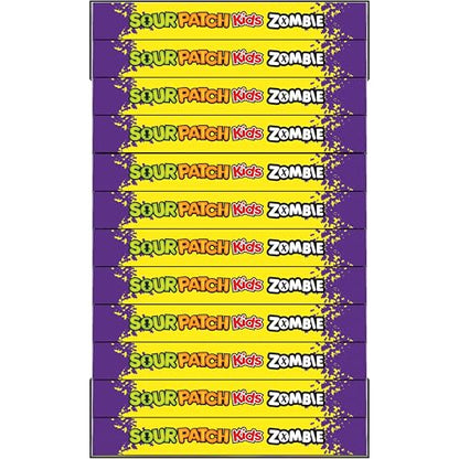 SOUR PATCH KIDS Zombie Orange & Purple Soft & Chewy Halloween Candy, Bulk Candy, 12 - 3.5 oz Trick or Treat Boxes