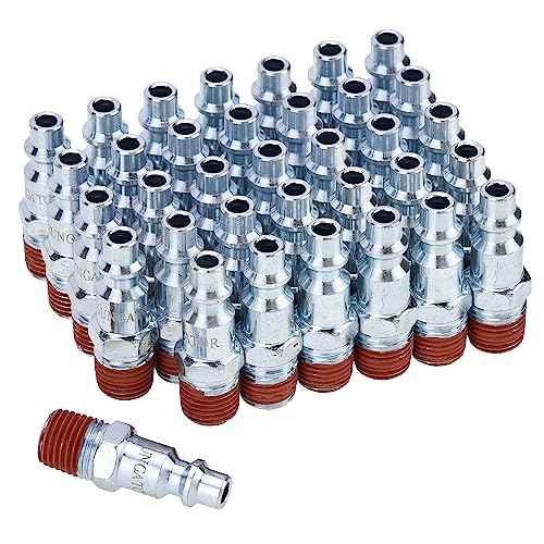 SUNGATOR 35-Pack 1/4 Inch Air Hose Fittings, 1/4'' Male NPT Industrial Plugs Kit, 1/4 Inch Quick Connect Air Line Hose Fittings, 1/4'' Industrial Hose Repair Plugs Kit for Comressor, Auto Shop
