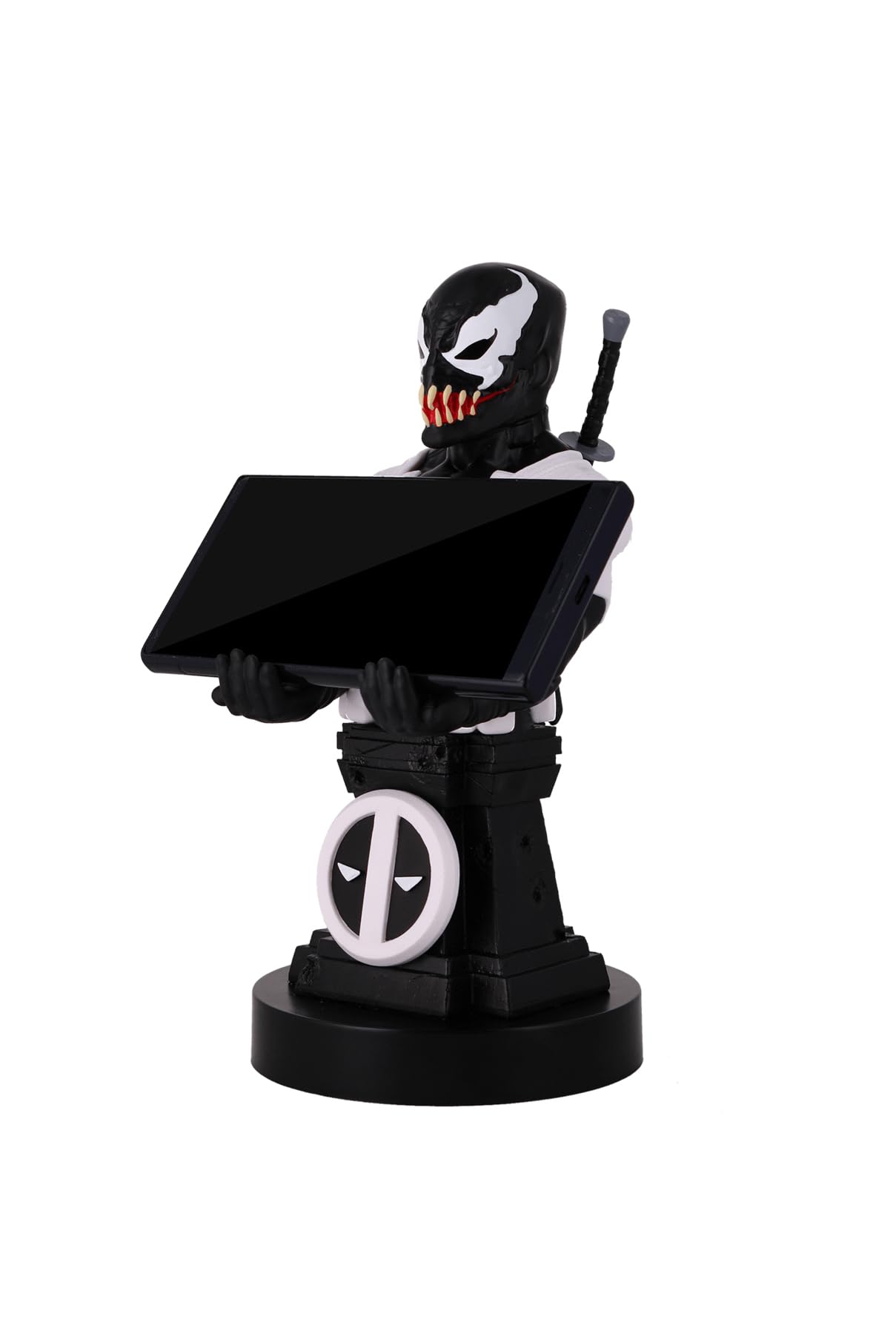 Exquisite Gaming: Deadpool Back in Black: Deadpool Venom - Original Mobile Phone & Gaming Controller Holder, Device Stand, Cable Guys, Licensed Figure