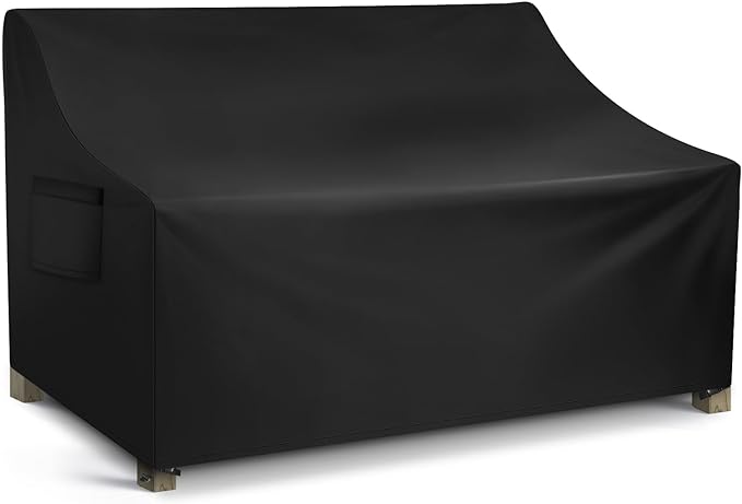 WLEAFJ Patio Sofa Cover Waterproof, 3-Seater Outdoor Sofa, Heavy Duty Deep Lounge Loveseat, Large Lawn Furniture with Air Vent, 82.6’’ W x 39’’ D x 28’’ H