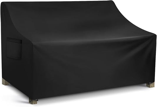 WLEAFJ Patio Sofa Cover Waterproof, 2-Seater Patio Loveseat Cover, Heavy Duty Outdoor Couch Cover, Outdoor Furniture Covers with Air Vent, 60’’ W x 34’’ D x 30’’ H