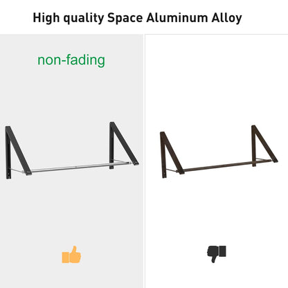 Anjuer Retractable Clothes Rack - Wall Mounted Folding Clothes Hanger Drying Rack for Laundry Room Closet Storage Organization, Aluminum, 2 Racks with Rod (Black)