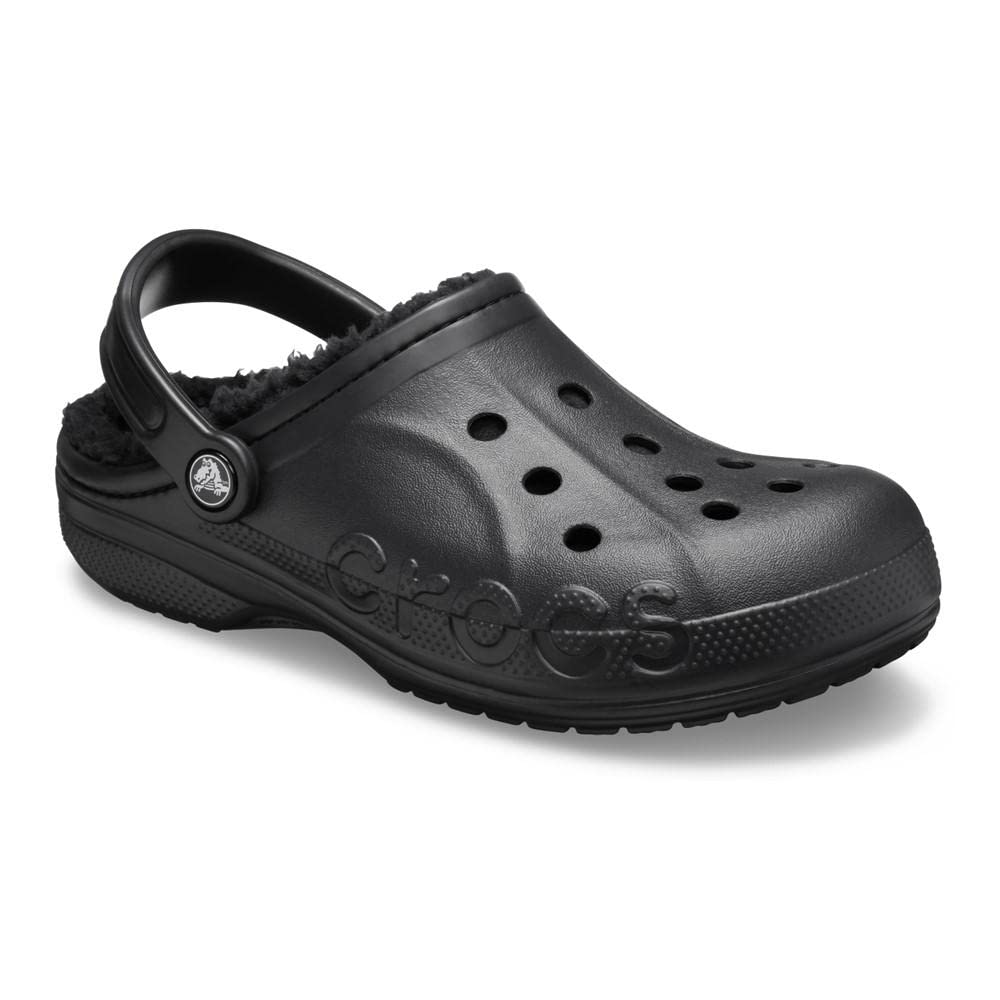 Crocs Unisex Baya Lined Clog, Black, 5 UK Men 6 UK Women