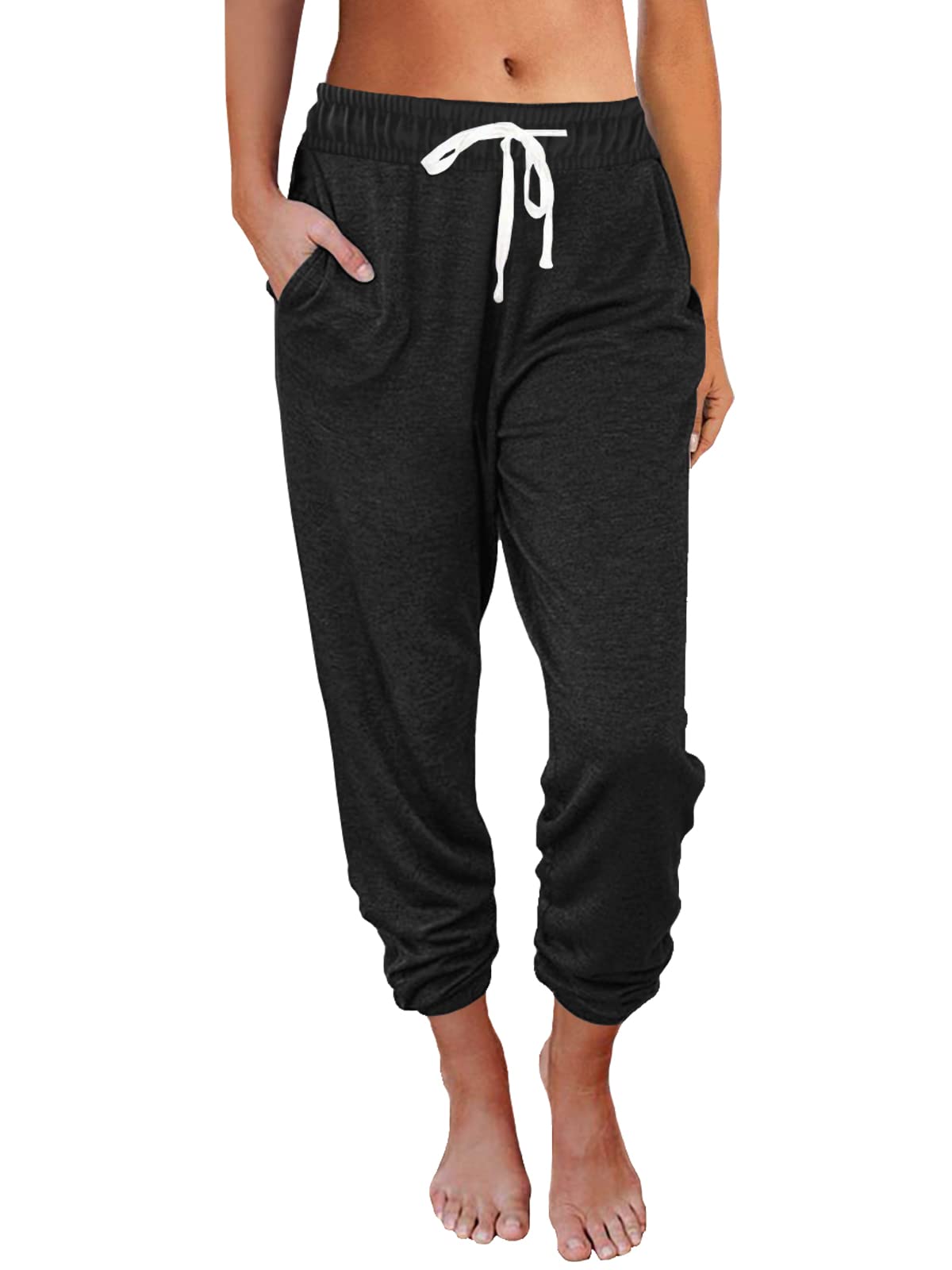 AUTOMET Sweatpants Women Lounge Pajama Travel Pants Work Pants Joggers Fall Clothes Winter Business Casual Outfits 2025 Black XL