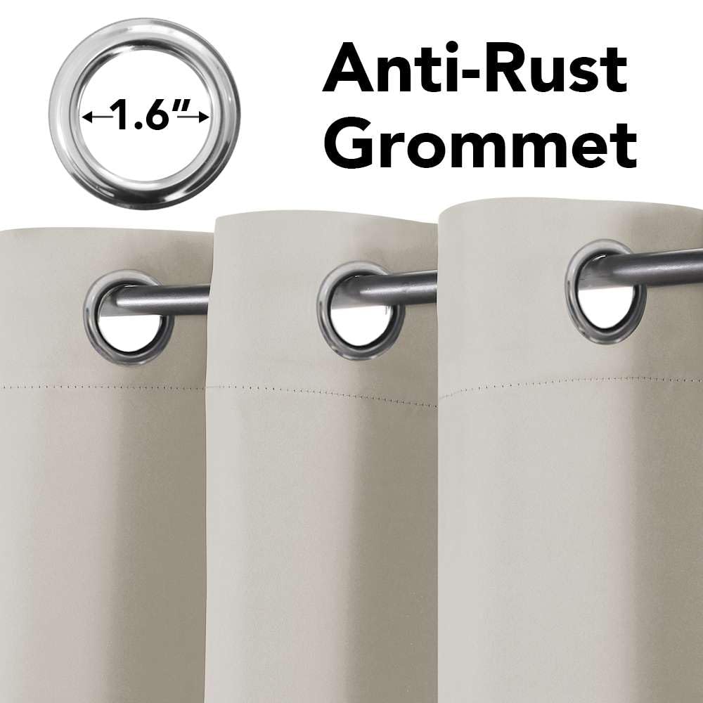 H.VERSAILTEX Blackout Curtains for Bedroom Thermal Insulated Room Darkening Living Room Curtains 63 Inch Long Grommet Privacy Protection Window Curtain Panels/Drapes for Nursery,2 Panels,Ivory/Cream