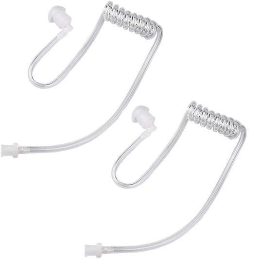 LEIMAXTE Acoustic Tube Earpiece Coil Tubes Replacement for Two Way Radio Headsets FBI Style Motorola Kenwood Walkie Talkie Earpieces with 2X Radio Earbuds (2 PCS)