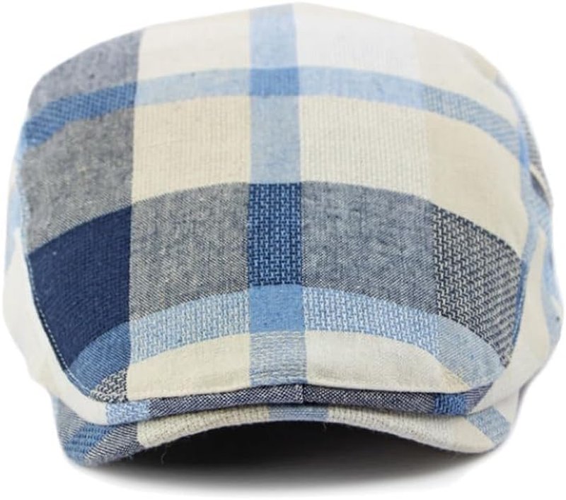 Plaid Newsboy Hat - Adjustable Flat Cap for Men & Women | Lightweight Ivy Cabbie Driving Hat
