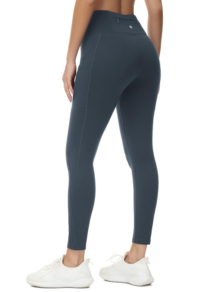 baleaf Fleece Lined Leggings Women Water Resistant 25" Petite Winter Warm Legging Thermal Running Tights Yoga Hiking Pants Grey S