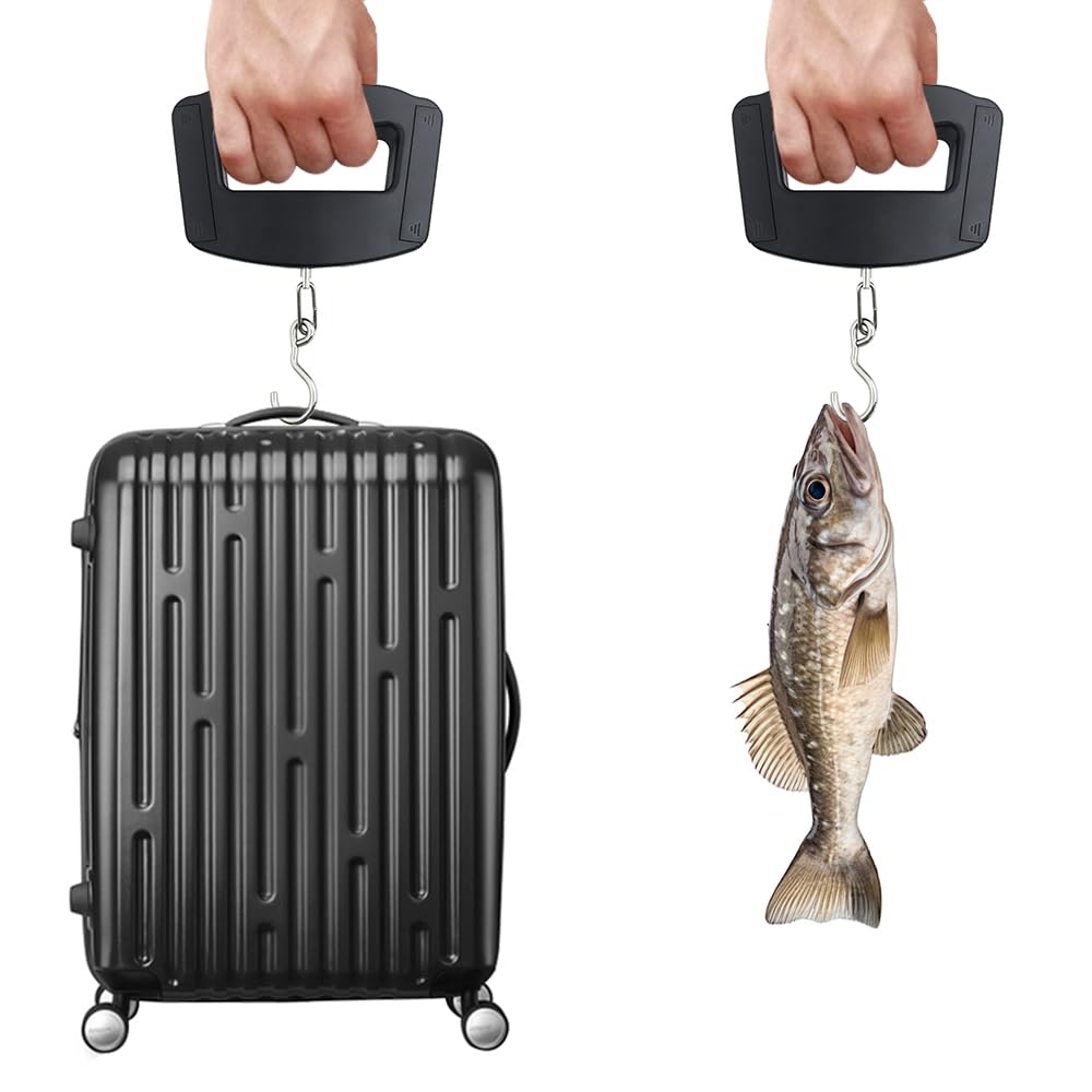 AFUNTA 50Kg 10g Luggage Weight Scale, LCD Luggage Scale Travel Digital, Fish Scale, Home Electronic Portable Hanging Weight Hook Travel Luggage Scale