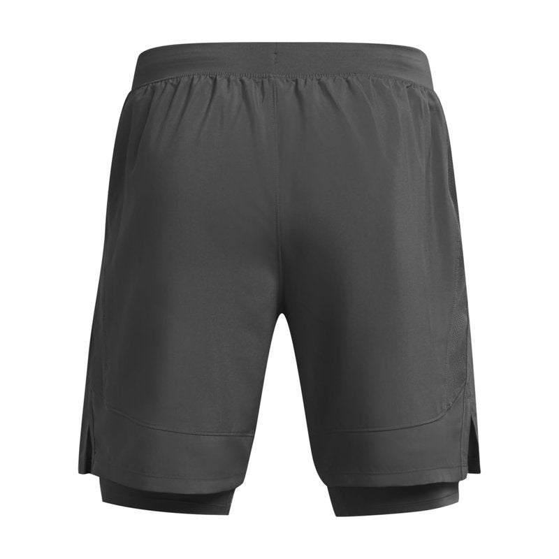 Under Armour Men's Launch Run 7-inch 2-in-1 Shorts, (025) Castlerock/Castlerock/Reflective, Large