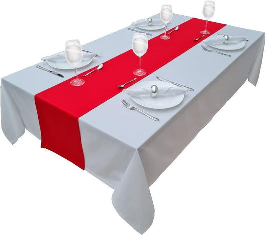 High-Quality Tablecloth, Table Linen Made from 100% Cotton, Concept Collection, Choice of Colours and Sizes (Tablecloth - 150 x 350 cm, White)