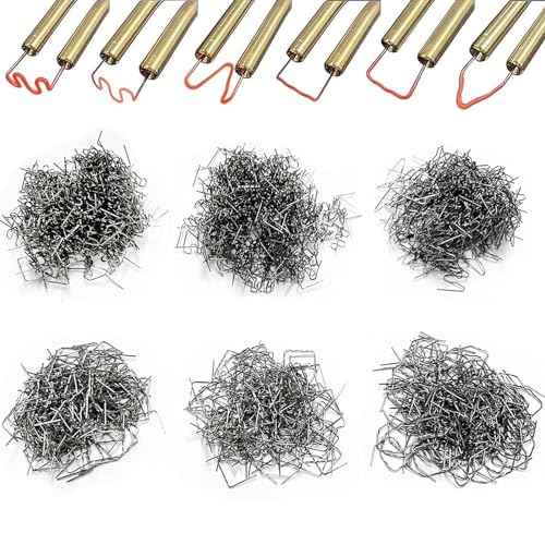 3000PCS Hot Staple Plastic Welder Staples Kit,6 Types Automotive Plastic Repair Welding Staples for All Cars Furniture Toy Maintenance, 0.6 0.8 mm Auto Bumper Repair Welding Rod