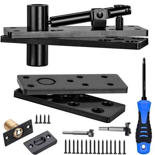 Hidden Pivot Hinge, 600LBS Load-Bearing,Thickened Solid Steel-Heavy Duty Hardware for Bookcase, Murphy Door Kit 360 Rotation Invisible Hinges for Secret Door£¬Bookcase, Shelf Doors