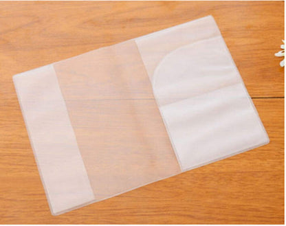 Clear Transparent Frosted Passport Cover Holder Case Organizer ID Card Travel Protector (Clear x1 + Frosted x1)