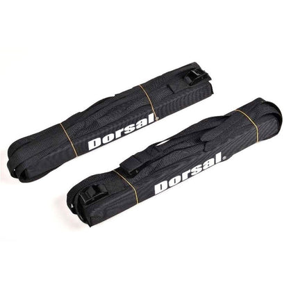 Dorsal Universal Soft Roof Rack Pads for Surfboard Kayak SUPs with Car Tie Down Straps and Storage Bag - Pack of 2 Polyester 20" Inch Black