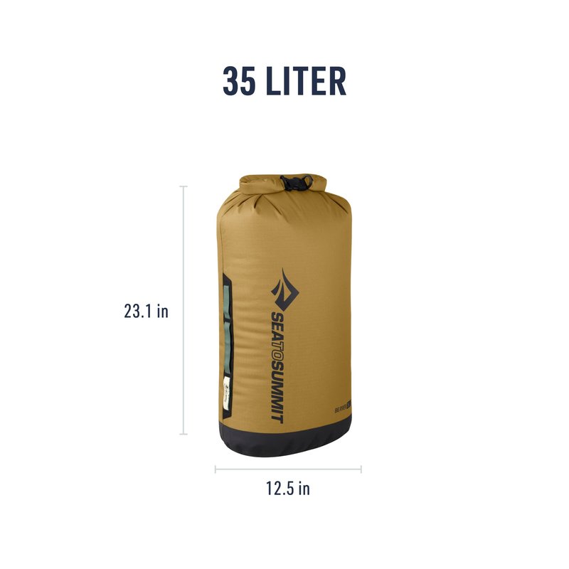 Sea to Summit Big River Dry Bag, Heavy-Duty Dry Storage, 35 Liter, Gold Brown