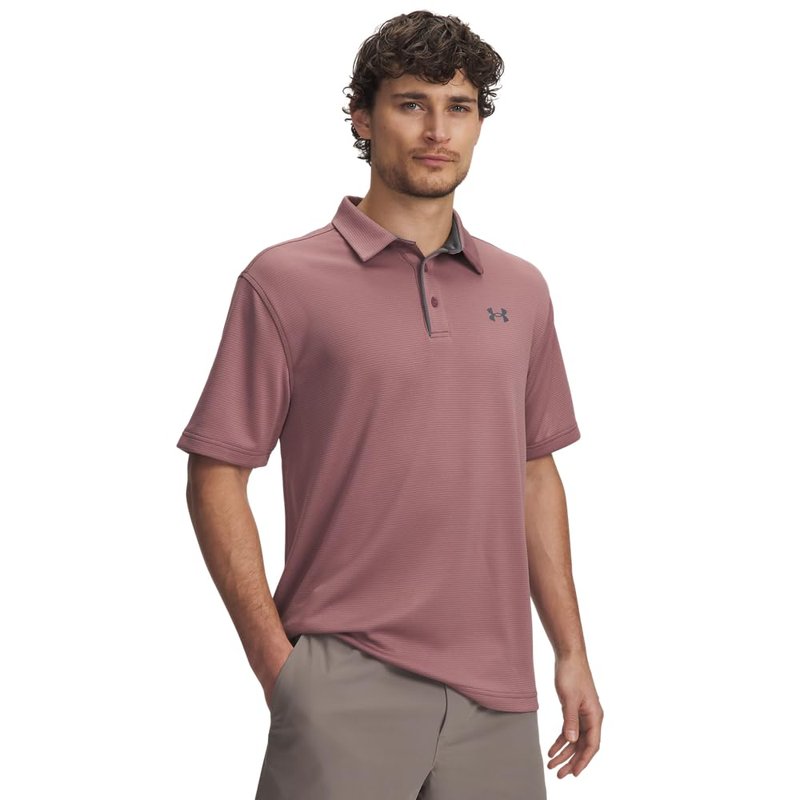 Under Armour Men's Tech Golf Polo, (651) Maroon Mist / / Pitch Gray, 4X-Large Tall