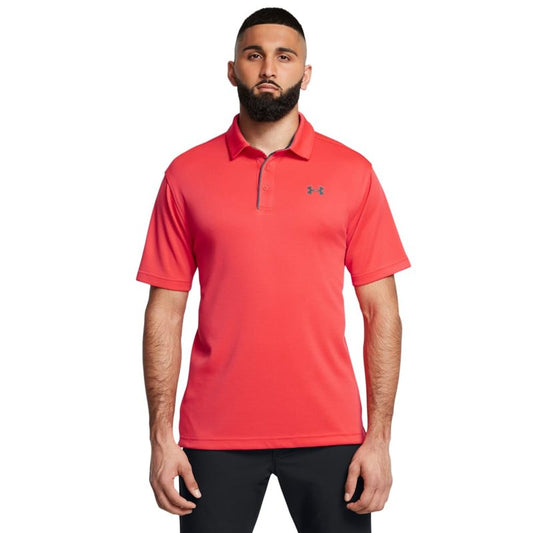 Under Armour Men's Tech Golf Polo, (713) Racer Red / / Pitch Gray, Small