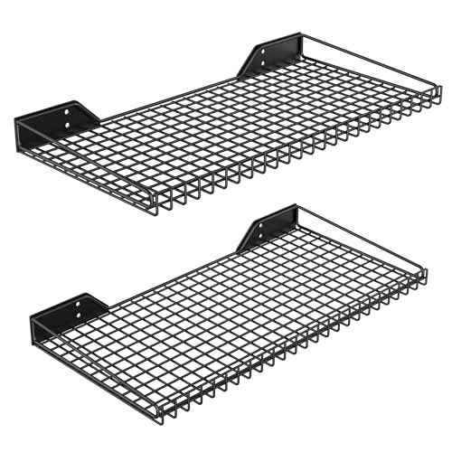 Ultrawall Wall Mounted Storage Shelf for Garage, 2 Pack Metal Shelf Rack, Heavy-Duty Wall Organizer Shelves Suitable for Shop, Shed, Garage 23.5inch x 12inch(Black)